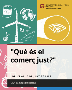 Cartell exposició comerç just CRAI campus Bellissens